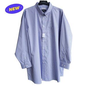 19 34/35 Blue Purple White Dress Shirt Check Traditional Fit Jos A Bank Traveler